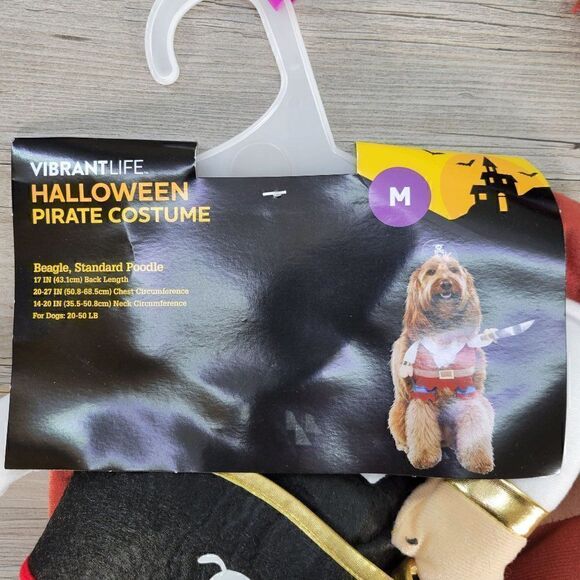 Vibrant Life Pirate Dog Costume Sz M - Picture 3 of 5